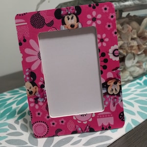 Minnie Mouse Inspired Wood Decoupage Photo Picture 4x6 Frame / Heart Frame / Freestanding Frame