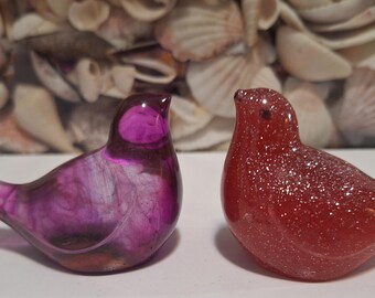Handmade Resin Art Red with Silver Glitter or Purple Figurine / Statue / Paperweight