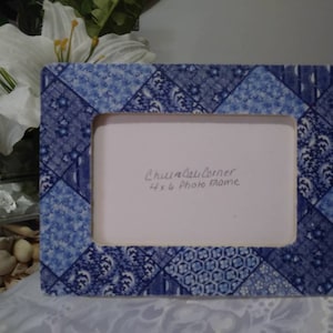 Farmhouse Country Living Quilt Patchwork Wood Decoupage Photo Frames 4x6 Photo Picture Frame