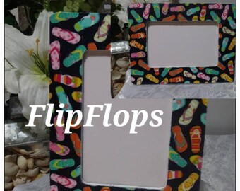 Beach Theme Tropical Hawaiian Flipflops Wood Decoupage Photo Freestanding Frames