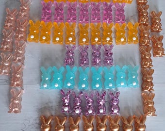 Handmade Small Bunny Rabbit Epoxy Resin Keychain / Bunny Zipper Pull / Figurine