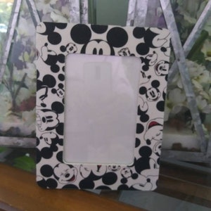 Mickey Mouse Faces Wood Decoupage Photo Picture Frame / Freestanding Frame / Baby  Shower Gift