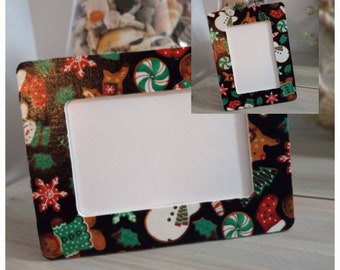 Personalized Year Festive Everything Christmas Decoupage Photo Picture Frame / Snowman / Santa/ Candy Freestanding Frame