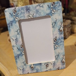 Frozen Inspired Dancing Olaf / Ice Breaker Wood Glass Decoupage Photo Frames / Freestanding Frame