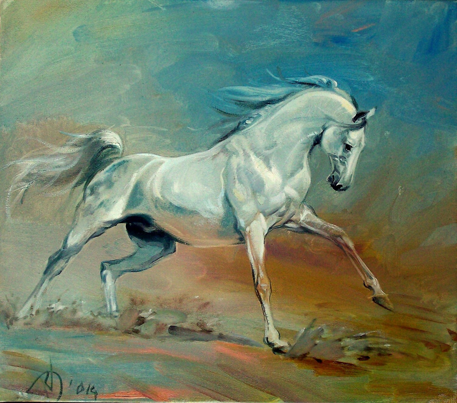 Special Edition Framed \ Unframed Beautiful Horse Oil Painting on Canvas 