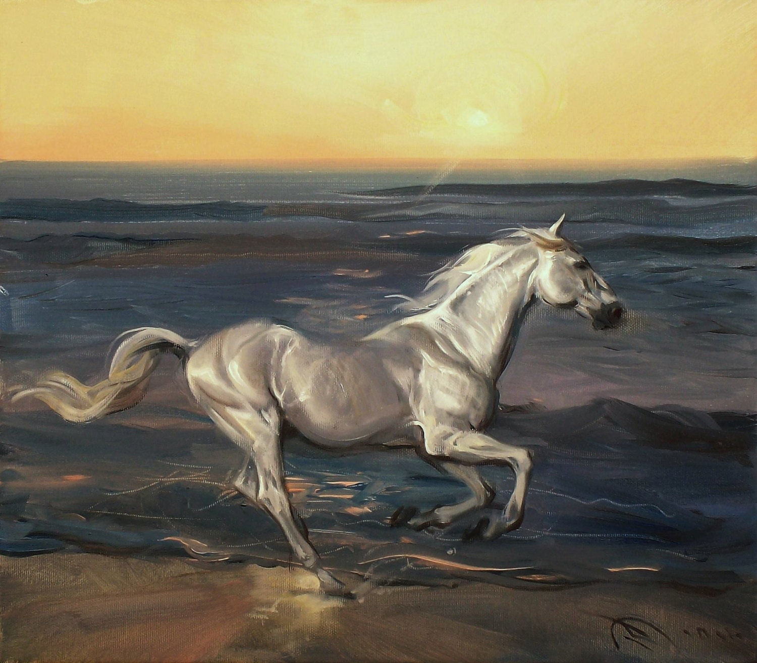 Horse Painting Oil Original Oil Painting on Canvas Naturalism - Etsy