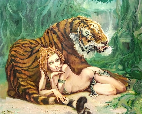 Wild Woman With Tiger