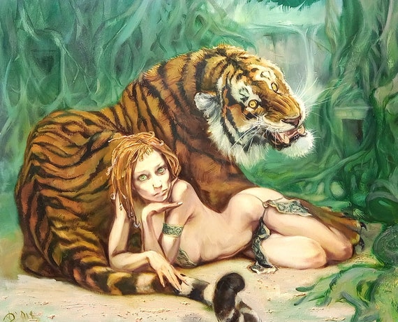 Wild Woman With Tiger