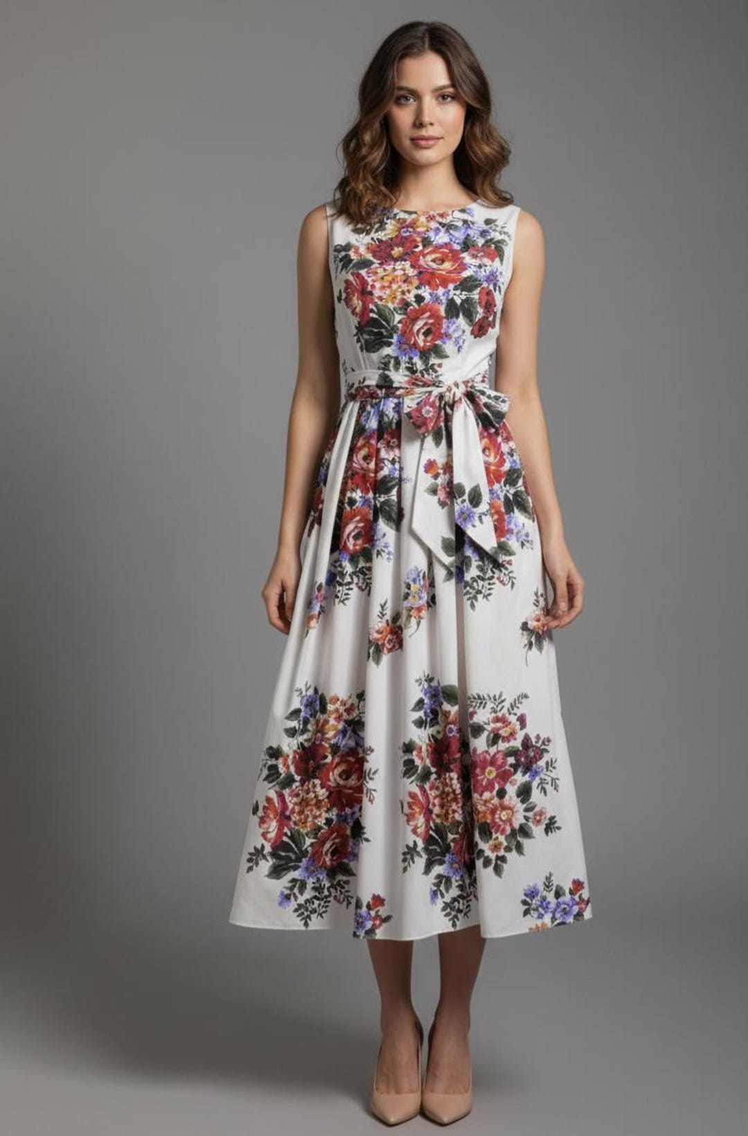 Italian Floral Midi Dress - Etsy