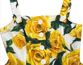 Vestido midi rosas#amarillo#