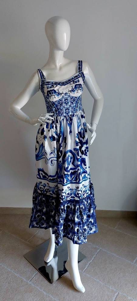 Majolica Blue #italian Dress # - Etsy