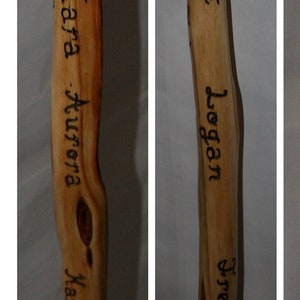 Personalized Walking Stick, Engraved Custom Wooden Hiking Staff, OOAK Polished Rustic Natural Finished Diamond Willow Wood, Minn., USA image 6