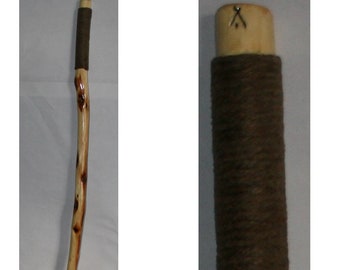 Thin Hiking Stick with Rope Handle, MAX Wt 150 Lbs, Diamond Willow Wood, Can Add Personalized Engraving Upgrade, Unique Holiday Gift, MN USA