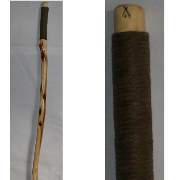Thin Hiking Stick with Rope Handle, MAX Wt 150 Lbs, Diamond Willow Wood, Can Add Personalized Engraving Upgrade, Unique Holiday Gift, MN USA