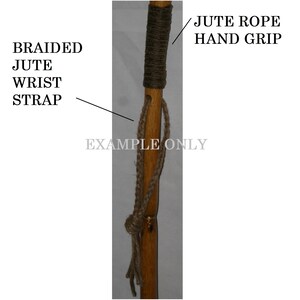 Thin Hiking Stick with Rope Handle, MAX Wt 150 Lbs, Diamond Willow Wood, Can Add Personalized Engraving Upgrade, Unique Holiday Gift, MN USA Natural Jute