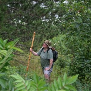 Curvy Walking Stick For XL Hands, Strong Sturdy 54 Thick Hard Wood Wizard Staff, Polished Rustic Diamond Willow from Minn USA image 10