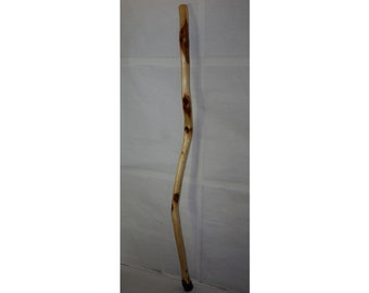 Curvy Walking Stick For XL Hands, Strong Sturdy 54" Thick Hard Wood Wizard Staff, Polished Rustic Diamond Willow from Minn USA