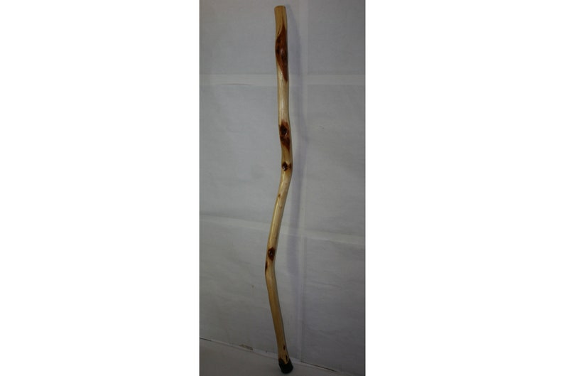 Curvy Walking Stick For XL Hands, Strong Sturdy 54 Thick Hard Wood Wizard Staff, Polished Rustic Diamond Willow from Minn USA image 1