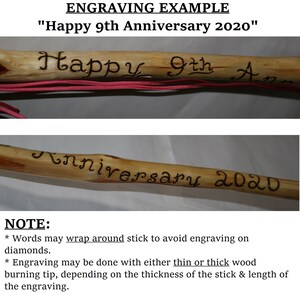 Personalized Walking Stick, Engraved Custom Wooden Hiking Staff, OOAK Polished Rustic Natural Finished Diamond Willow Wood, Minn., USA image 5