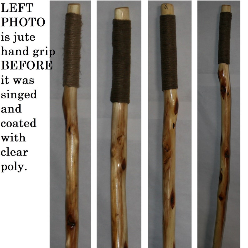 Thin Hiking Stick with Rope Handle, MAX Wt 150 Lbs, Diamond Willow Wood, Can Add Personalized Engraving Upgrade, Unique Holiday Gift, MN USA NO STRAP ORDERED