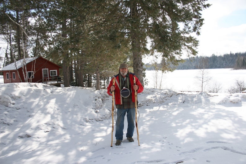 Short Walking Stick for XL Hands, Talk Hiking Cane, 52'' Strong Bariatric Gnarly Rustic Spalted Burly Diamond Willow from Minn., USA image 9