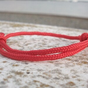 Surfer bracelet red, sail rope bracelet 3 mm, maritime cord bracelet, sail bracelet, knot bracelet, nautical, sailing, surfing, climbing image 4