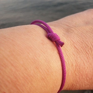 Surfer bracelet, purple, 2.5 mm, fine strap for narrow wrists, sailor surfer bracelet, sea ocean beach image 5