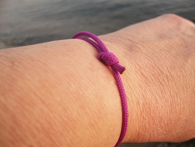 Surfer bracelet, purple, 2.5 mm, fine strap for narrow wrists, sailor surfer bracelet, sea ocean beach image 5