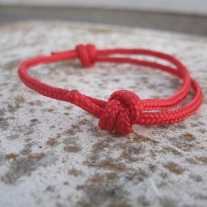 Surfer bracelet red, sail rope bracelet 3 mm, maritime cord bracelet, sail bracelet, knot bracelet, nautical, sailing, surfing, climbing image 3