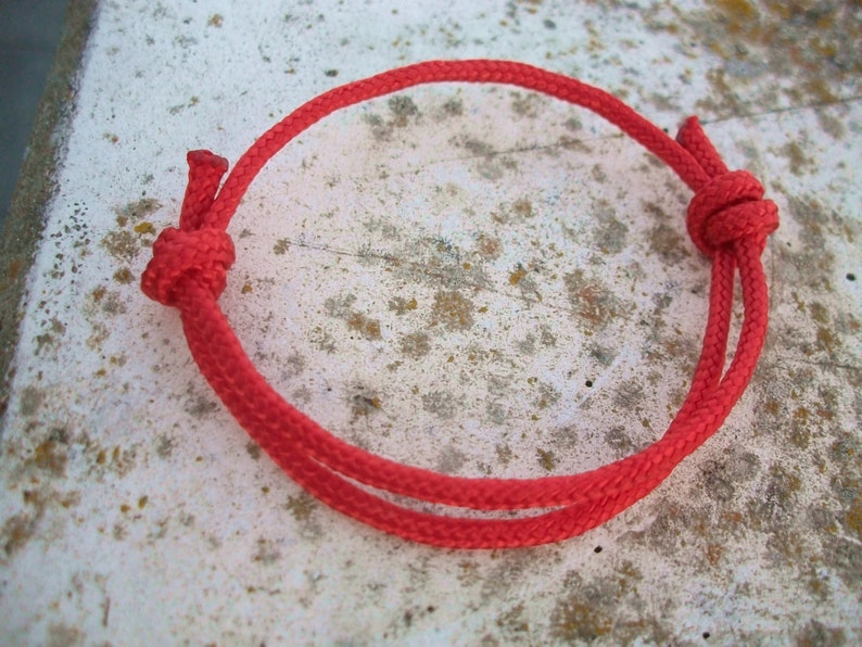 Surfer bracelet red, sail rope bracelet 3 mm, maritime cord bracelet, sail bracelet, knot bracelet, nautical, sailing, surfing, climbing image 1