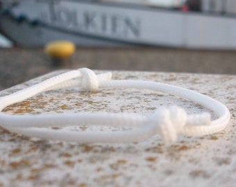 Surfer bracelet, white 2.5 mm, fine strap for narrow wrists, sailor surfer bracelet, sea ocean beach