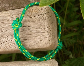 Reepschnur Bracelet, green yellow 3 mm, Sailor Bracelet, Surf Jewelry, Climbing Line Knot Bracelet, Surfing Sailing Climbing