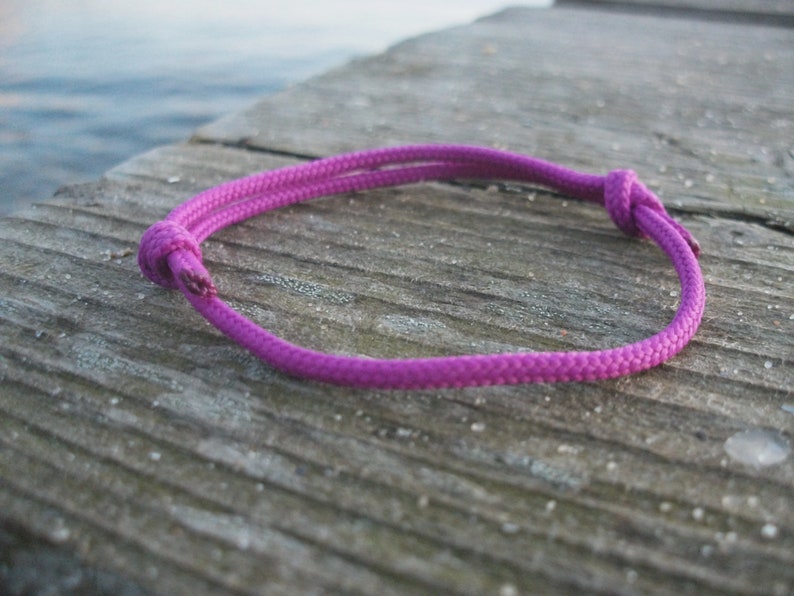 Surfer bracelet, purple, 2.5 mm, fine strap for narrow wrists, sailor surfer bracelet, sea ocean beach image 2