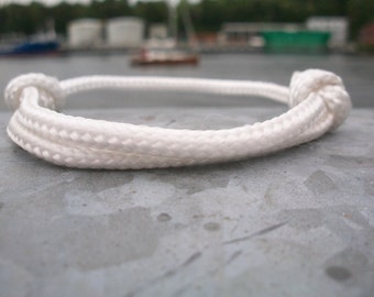 Surfer bracelet white, sail rope bracelet 3 mm, maritime cord bracelet, sail bracelet, knot bracelet, nautical, sailing, surfing, climbing