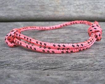 Surfer bracelet, pink black 3 mm, sailor bracelet, rope cord knot, climbing bracelet, sea ocean beach