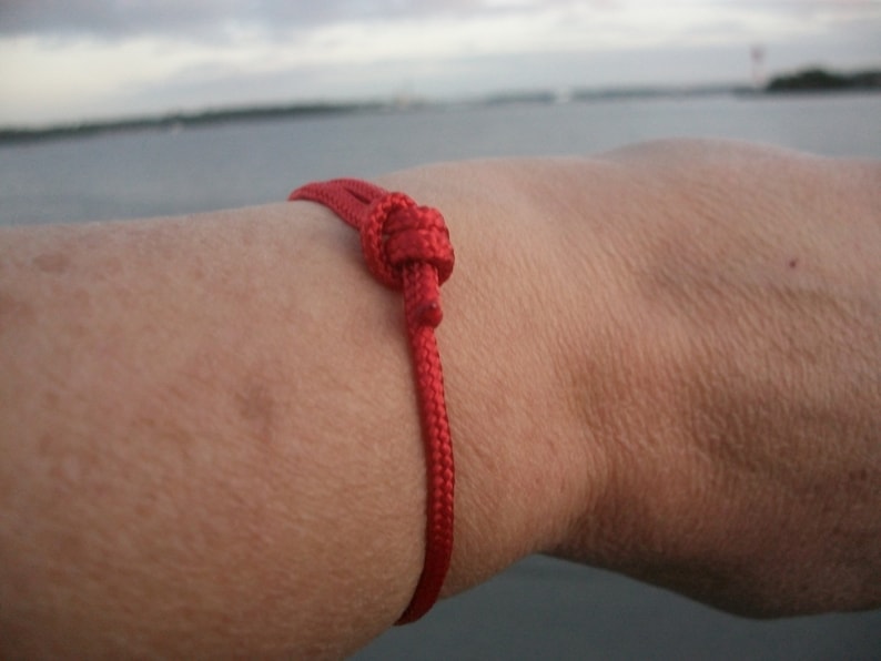 Surfer bracelet red, sail rope bracelet 3 mm, maritime cord bracelet, sail bracelet, knot bracelet, nautical, sailing, surfing, climbing image 5