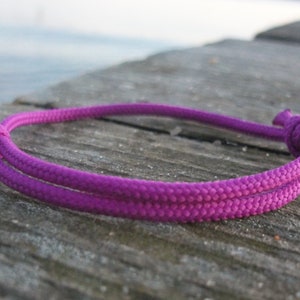 Surfer bracelet, purple, 2.5 mm, fine strap for narrow wrists, sailor surfer bracelet, sea ocean beach image 1