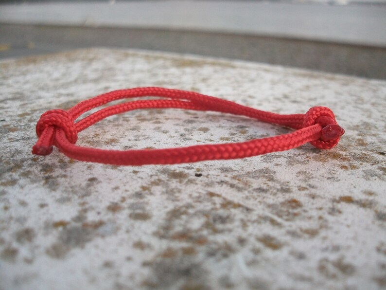 Surfer bracelet red, sail rope bracelet 3 mm, maritime cord bracelet, sail bracelet, knot bracelet, nautical, sailing, surfing, climbing image 2