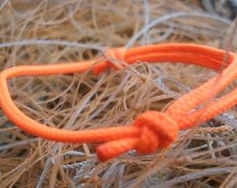 Surfer bracelet, neon orange 2.5 mm, fine ribbon for narrow wrists, sailor surfer bracelet, sea ocean beach