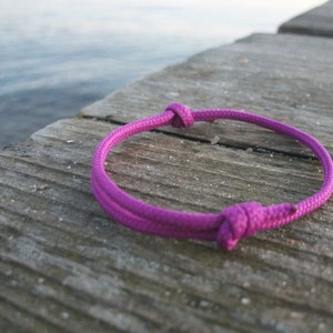 Surfer bracelet, purple, 2.5 mm, fine strap for narrow wrists, sailor surfer bracelet, sea ocean beach image 3