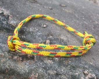 Surfer bracelet, yellow red green, reggae, sail rope bracelet 3 mm, maritime nautical, sail bracelet, sailing surfing climbing, friendship bracelet