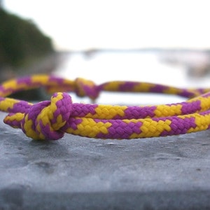 Surfer bracelet, very fine, for the narrow wrist, yellow pink purple, 2.5 mm, sailing climbing rope bracelet knot bracelet, sea beach ocean