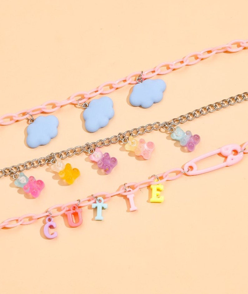 Cute Pastel Charm Necklace / Tik Tok Egirl Eboy Emo Etsy