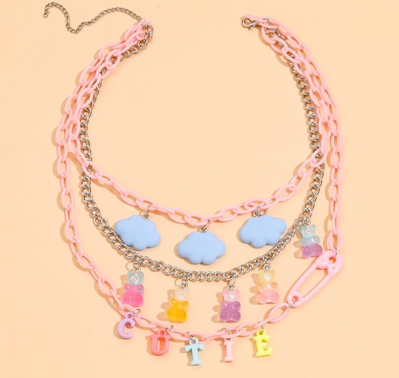 Cute Pastel Charm Necklace / Tik Tok Egirl Eboy Emo Etsy