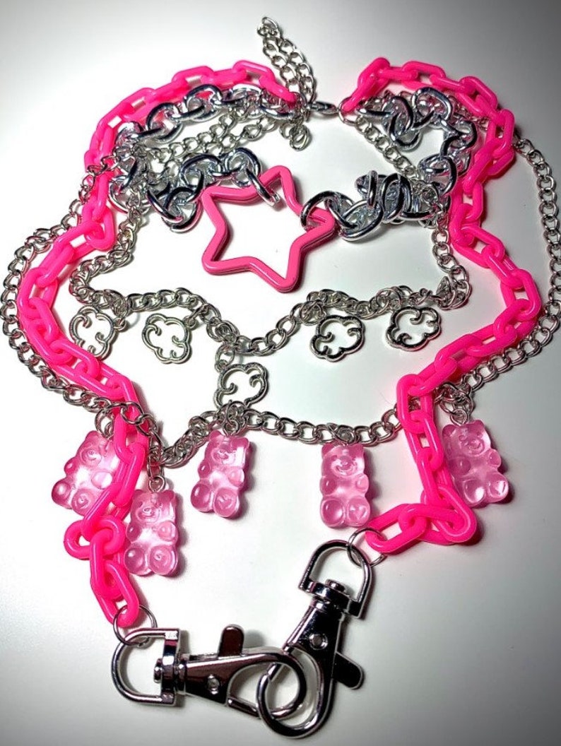 Cute Alternative Pink Charm Necklace / Tik Tok Egirl Eboy Etsy
