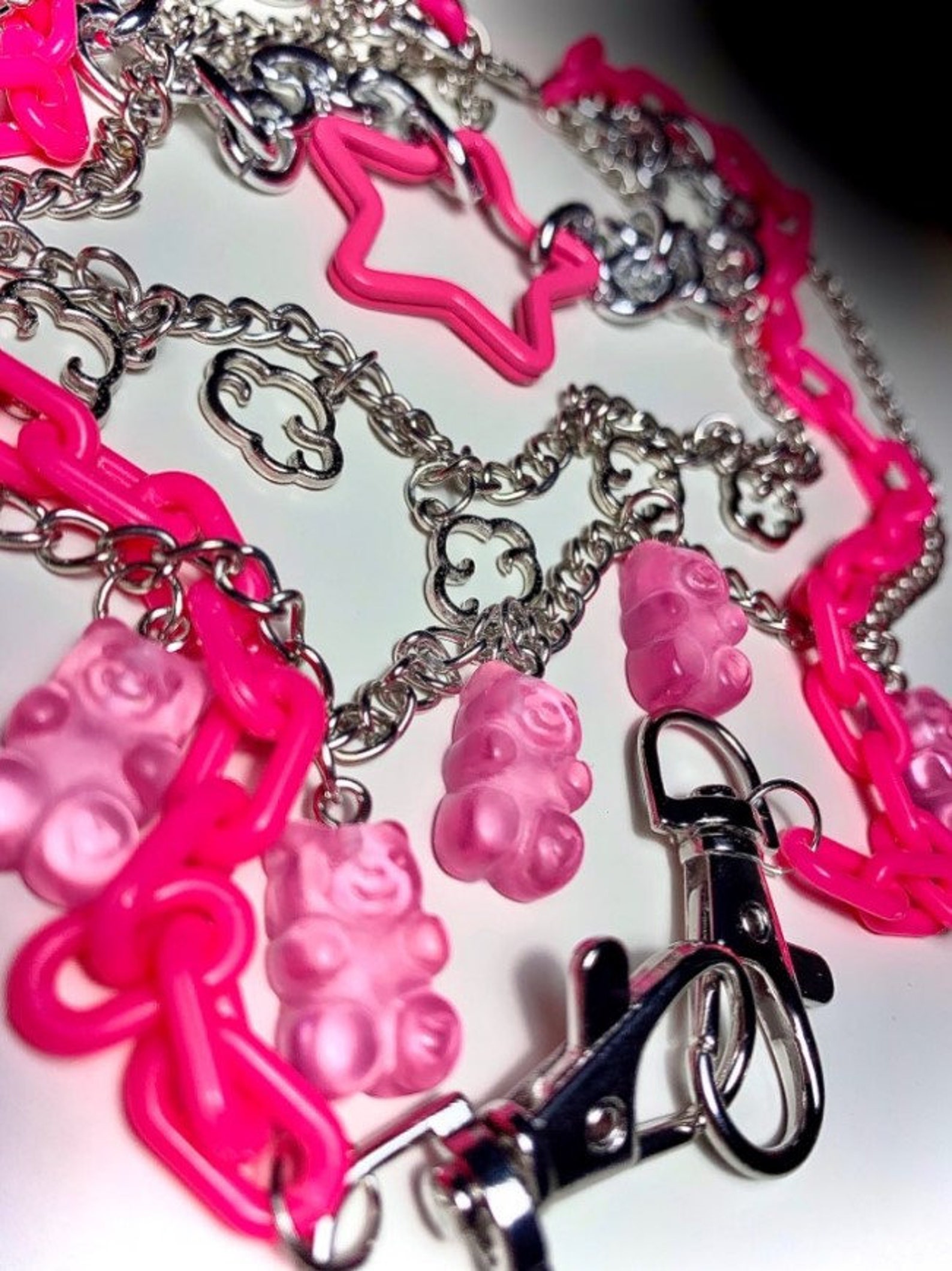 Cute Alternative Pink Charm Necklace / Tik Tok Egirl Eboy Etsy