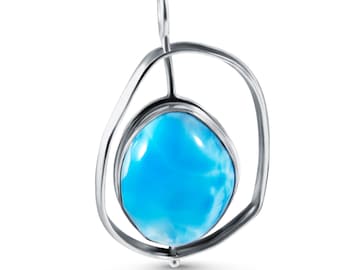 Larimar pendant, Handmade by skilled Dominican Artisans, high quality stone and craftmanship, Healing Crystal, Larimar Magic, Real Larimar