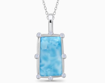 Larimar Statement sterling silver Blue Lagoon Necklace | handcrafted by Larimar Magic.