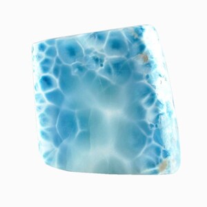 Larimar poliertes Roh Exemplar Mira | 316 grs. großer Sorgenstein, Meditation Steinheilung, Handschmeichler, Dominikaner Larimar