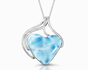Larimar Heart Pendant - Thinking Of You